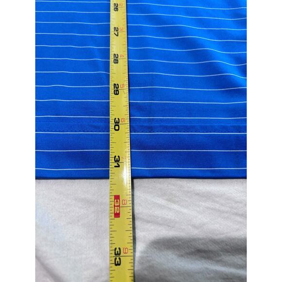 FootJoy FJ Golf Polo Shirt Men's L Blue Striped Short Sleeve Tech - Picture 5 of 6